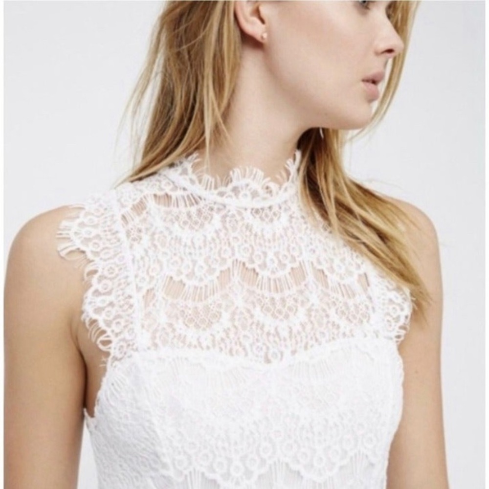 New Free People white lace backless dress - Picture 3 of 6